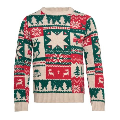 Gebreide kersttrui S-M Shimis beige