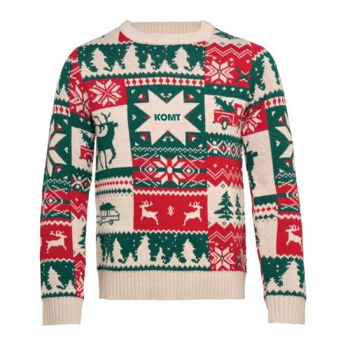 Gebreide kersttrui S-M Shimis beige