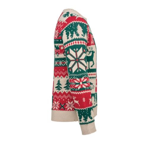 Gebreide kersttrui S-M Shimis beige