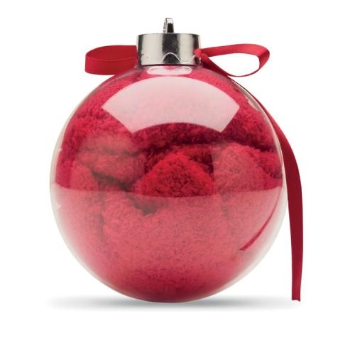 Kerstsokken in kerstbal Snug l rood