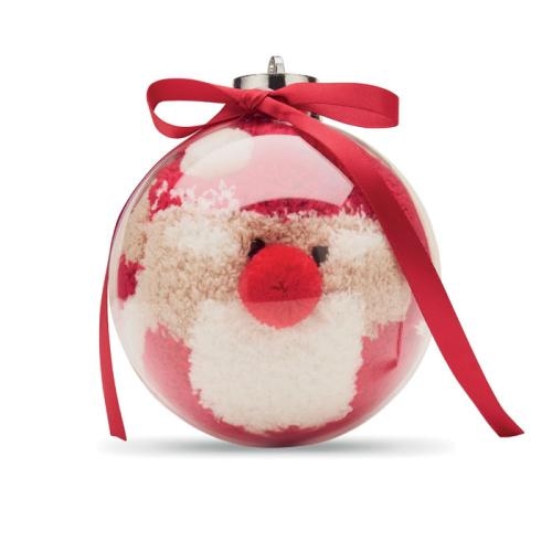 Kerstsokken in kerstbal Snug l rood