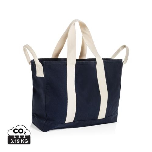 BEAU AWARE™ strandtas van 400gsm gerecycled canvas donkerblauw