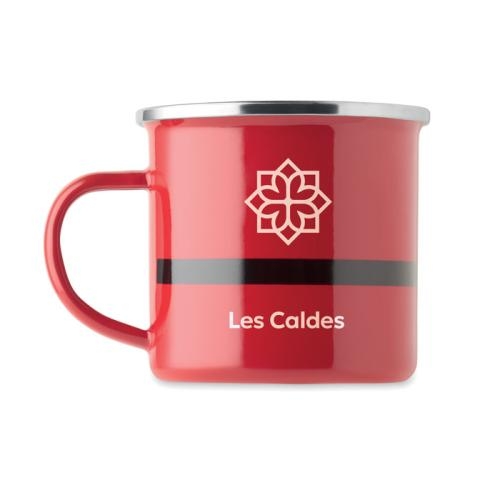 Kerstman emaille mok 300 ml Santamel rood