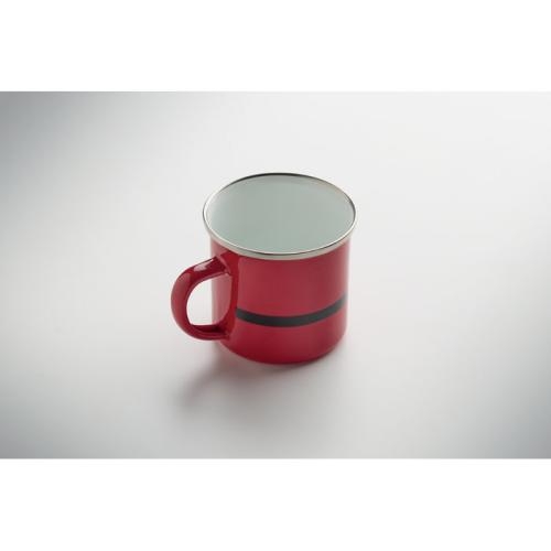 Kerstman emaille mok 300 ml Santamel rood
