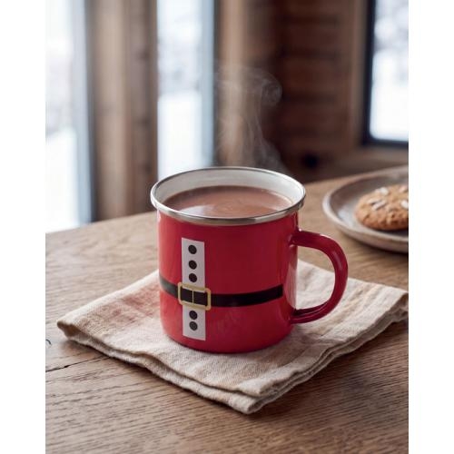 Kerstman emaille mok 300 ml Santamel rood