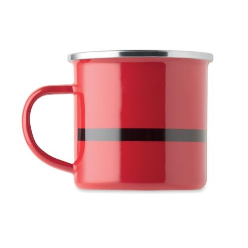 Kerstman emaille mok 300 ml Santamel rood