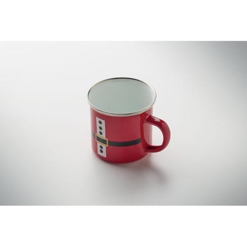 Kerstman emaille mok 300 ml Santamel rood