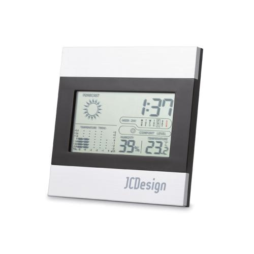 Weerstation en klok Ripper mat zilver