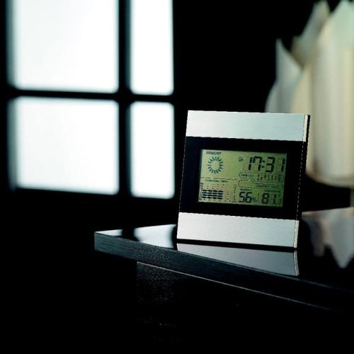 Weerstation en klok Ripper mat zilver