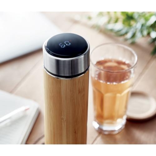 Dubbelwandige thermosfles 480 ml Panay wood
