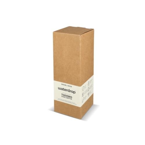 Waterdrop rvs drinkfles bamboe dop 600 ml pastelblauw
