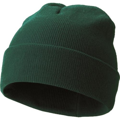 Geborduurde muts met spoed bottle green