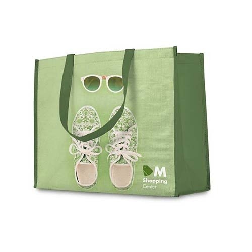 Horizontale gelamineerde shopper 42x32x16 cm custom