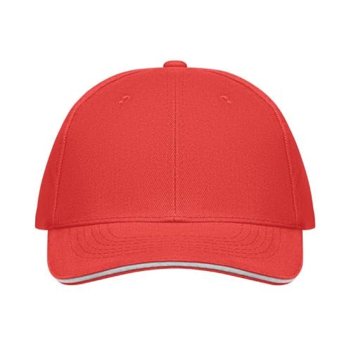 Baseballcap met 6 panelen Buffalo wit/rood