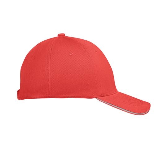 Baseballcap met 6 panelen Buffalo wit/rood