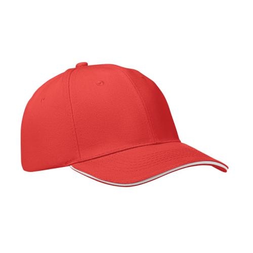 Baseballcap met 6 panelen Buffalo wit/rood