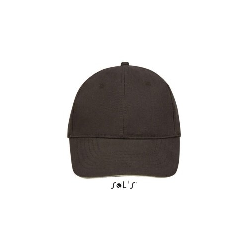 Baseballcap met 6 panelen Buffalo chocolate/beige