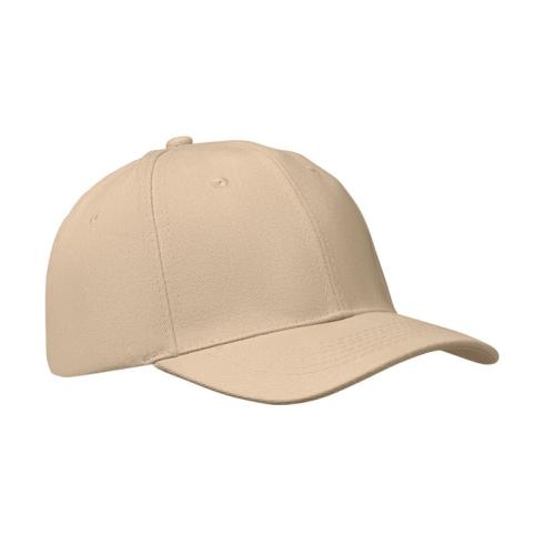 Baseballcap met 6 panelen Buffalo beige