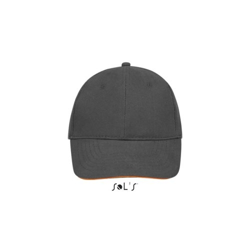 Baseballcap met 6 panelen Buffalo dark grey/orange