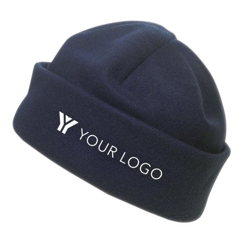 Fleece muts blauw