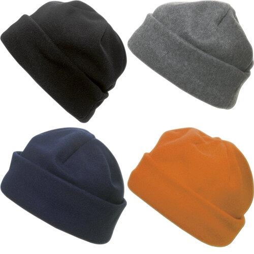 Fleece muts blauw