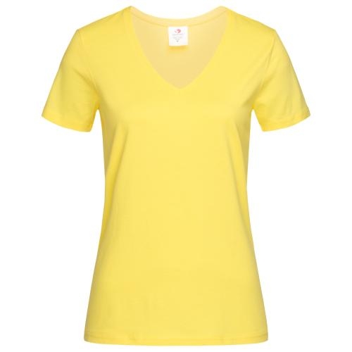 T-shirt Classic-V Woman geel,l