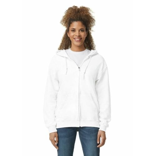Gildan hooded zip sweater wit,l