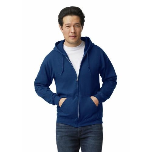 Gildan hooded zip sweater navy,l