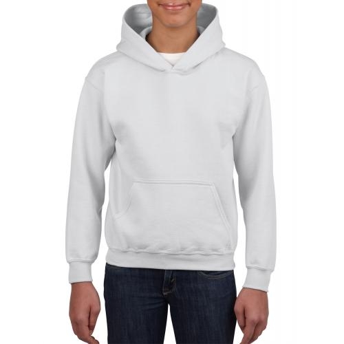 Gildan sweater met capuchon kids wit,l