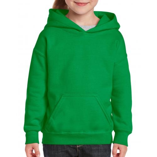 Gildan sweater met capuchon kids irish green,l