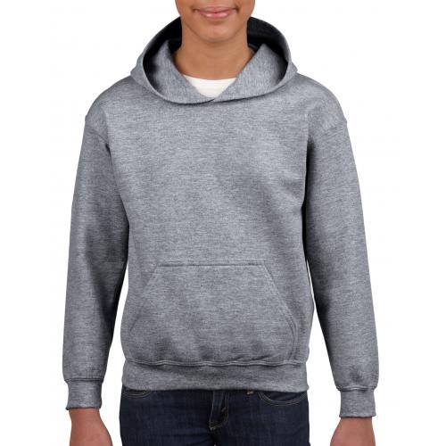 Gildan sweater met capuchon kids graphite heather,l