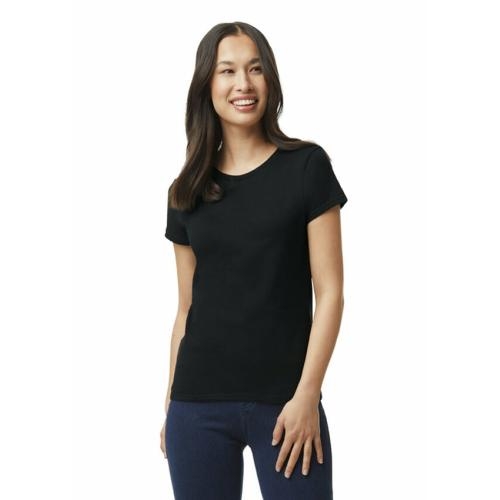 Gildan heavyweight dames shirt zwart,l
