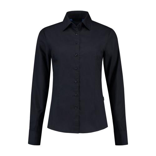 L&S Shirt Poplin Mix LS for her dark navy,3xl