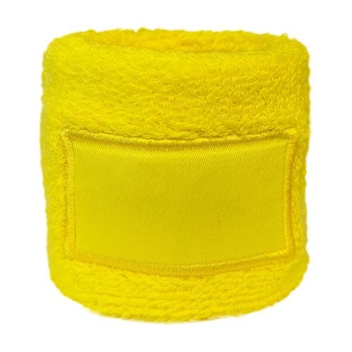 Zweetband met label geel