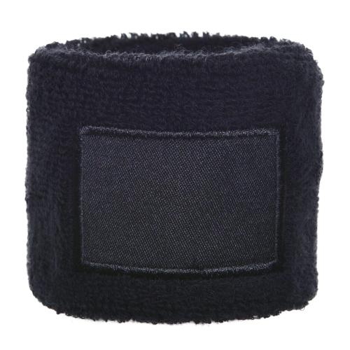 Zweetband met label zwart