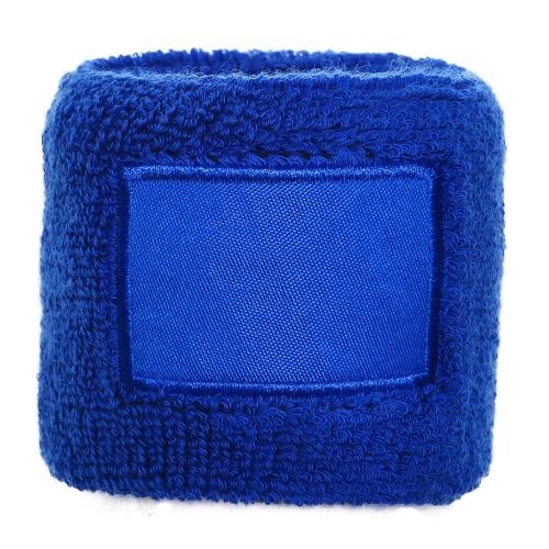 Zweetband met label kobalt