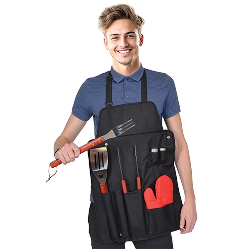 Barbecue set met schort standaard