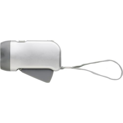 Zaklamp dynamo zilver