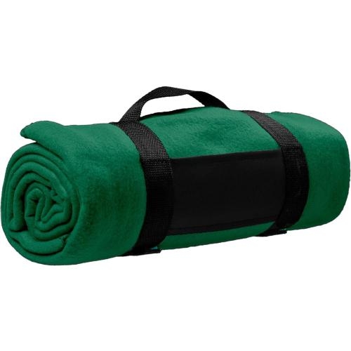 Fleecedeken met nylon handgreep rood