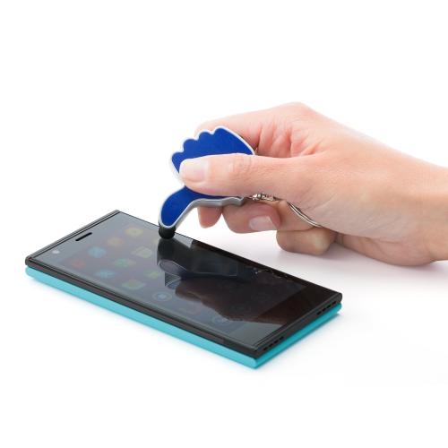 Sleutelhanger handje met stylus en lampje blauw