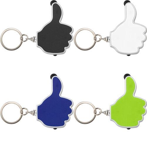 Sleutelhanger handje met stylus en lampje blauw