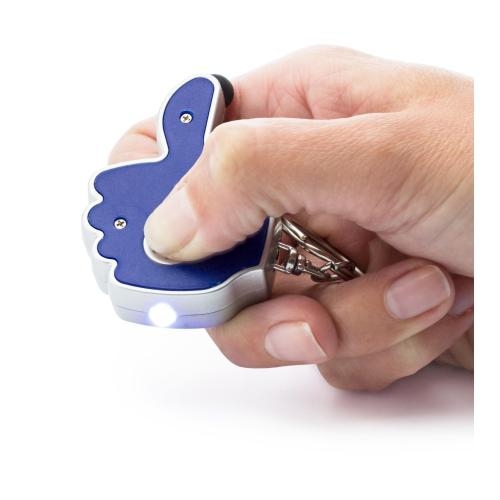 Sleutelhanger handje met stylus en lampje blauw