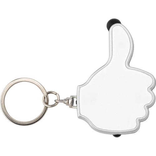 Sleutelhanger handje met stylus en lampje wit