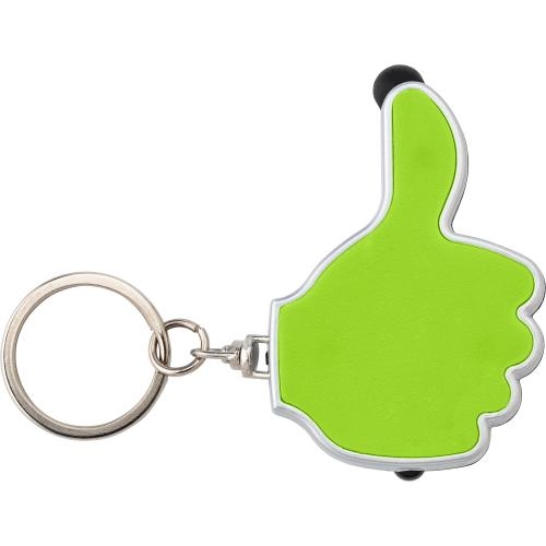 Sleutelhanger handje met stylus en lampje lime