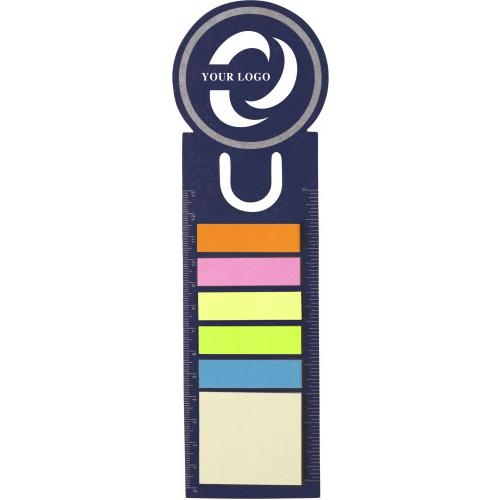 Boekenlegger met memostickers blauw