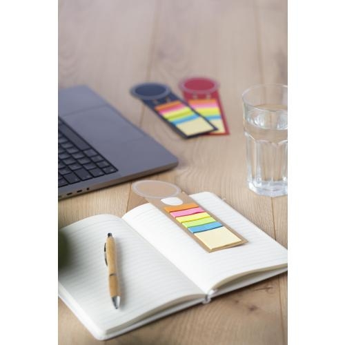 Boekenlegger met memostickers blauw