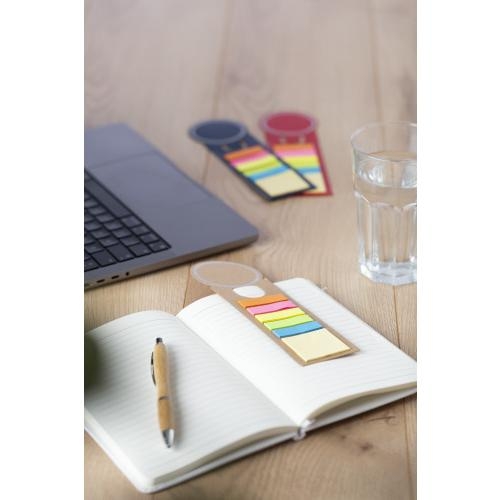 Boekenlegger met memostickers blauw