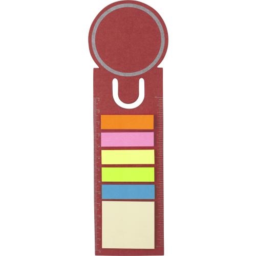 Boekenlegger met memostickers rood