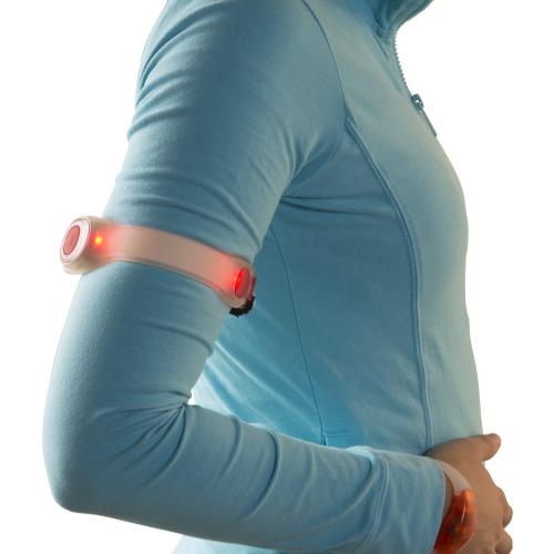 Siliconen armband met twee LED lampen rood