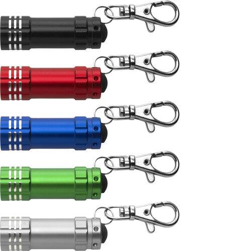 Sleutelhanger met aluminium zaklampje rood